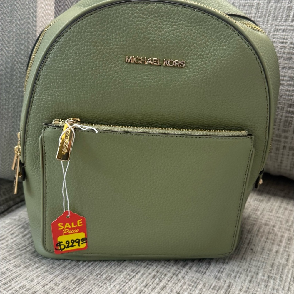 Michael Kors Olive Green Backpack